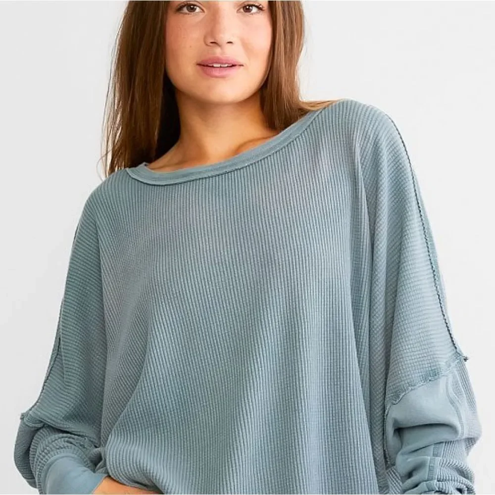 NWT/NWOT Free People Microphone Drop Thermal - Silver Pine